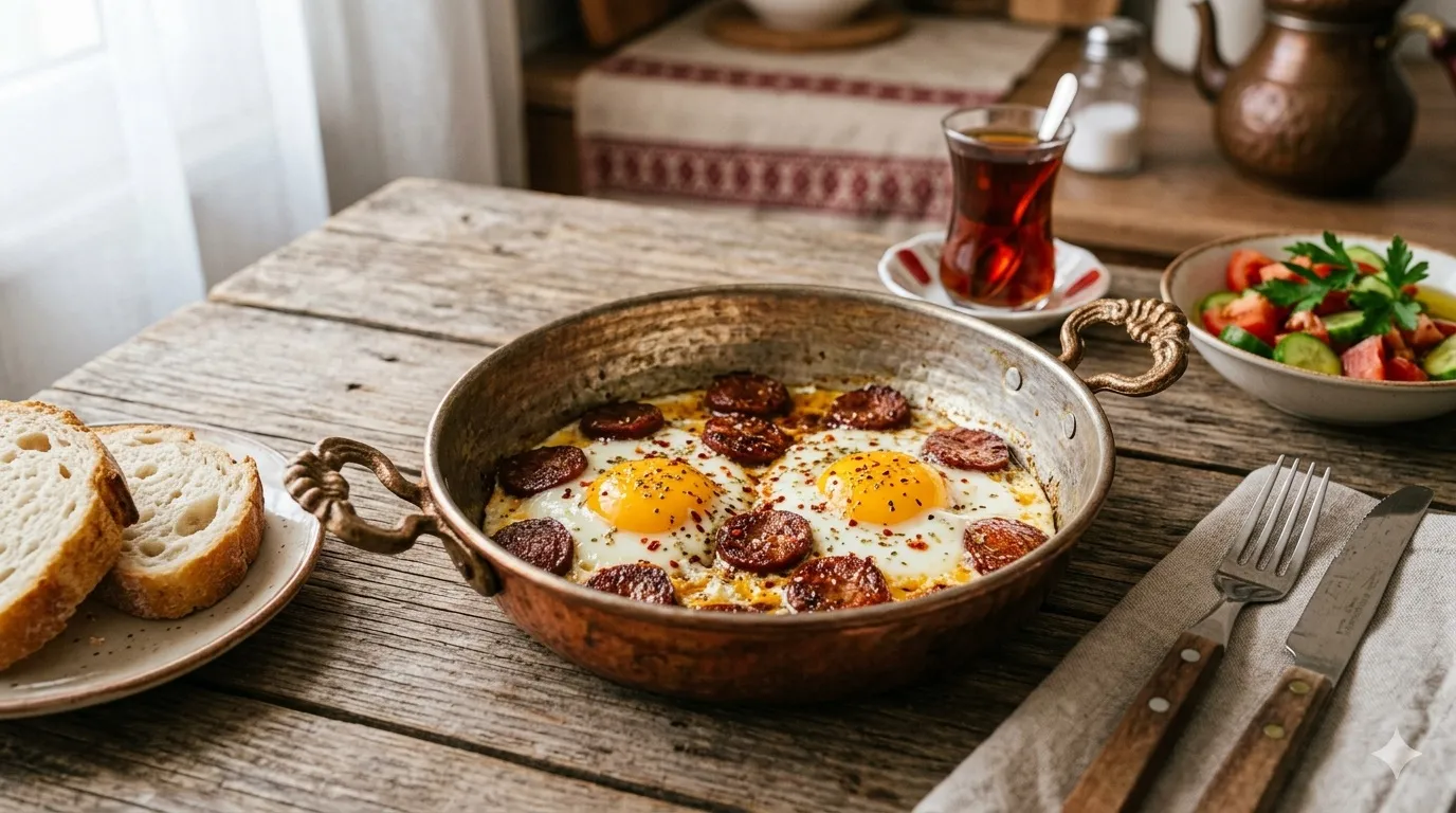 Sahanda Sucuklu Yumurta